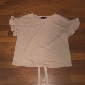 5 for $25!🛍 Nude ruffle crop top t shirt